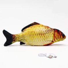 Игрушка для кошек Пижон Карась со светом с двигающимся хвостом и с USB-зарядкой, 28 см