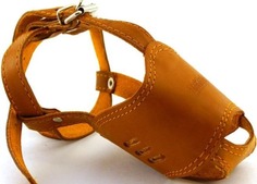 Намордник ZooMaster кожаный №3, объем 27 см, длина 7 см, средний, 2-слойный