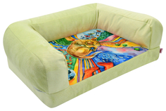 Лежанка-диван ZooExpress, Сны рисунок Собака №1, салатовая, 54х38х13 см