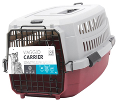 Контейнер-переноска M-Pets, бордо-серый, S, 58,4x38,7x33 см