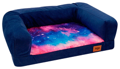 Лежанка-диван ZooExpress Космос №1, синяя, 54x38x13 см