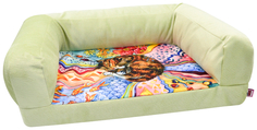 Лежанка-диван ZooExpress, Сны рисунок Кошка №1, салатовая, 54х38х13 см