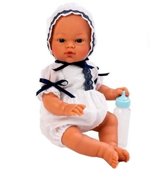 Кукла-пупс Asi Коки - 36 см (в белом комбинезон с атласными синими ленточками)