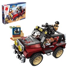 Конструктор Qman Джип террористов, 3 минифигуры и 307 деталей