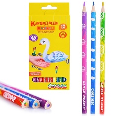 Цветная карандаши Каляка-Маляка 3 цвета, 12 шт, мультиколор в грифеле