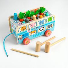 Развивающая игрушка 4 в 1, Рыбалка, стучалка, каталка, сортер 23,5х14,5х14 см No Brand