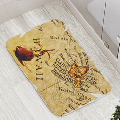 Коврик противоскользящий JoyArty "Карта Гавайи" для ванной, сауны, бассейна, 77х52 см