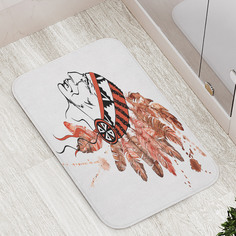 Коврик противоскользящий JoyArty "Портрет индейца" для ванной, сауны, бассейна, 77х52 см