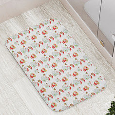 Коврик противоскользящий JoyArty "Снеговик со снегирем" для ванной сауны,бассейна,77х52см