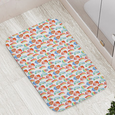 Коврик противоскользящий JoyArty "Акварельные перья" для ванной, сауны, бассейна, 77х52 см