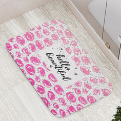 Коврик противоскользящий JoyArty "Комплимент с розами" для ванной сауны бассейна,77х52см