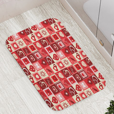 Коврик противоскользящий JoyArty "Сердца в квадрате" для ванной сауны бассейна 77х52 см