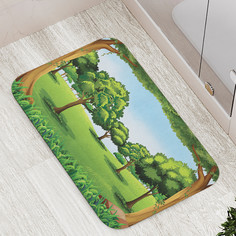 Коврик противоскользящий JoyArty "Отдельные деревья" для ванной сауны бассейна 77х52 см