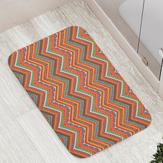 Коврик противоскользящий JoyArty "Узорный зигзаг" для ванной сауны бассейна 77х52 см