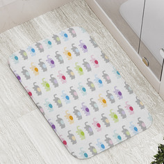 Коврик противоскользящий JoyArty "Цирковые слоны" для ванной, сауны, бассейна, 77х52 см