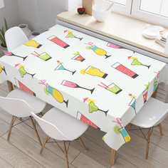 Прямоугольная водоотталкивающая скатерть на стол JoyArty с рисунком 120 на 145 см