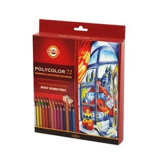 KOH-I-NOOR художественные Polycolor 3837, 72 цвета, 2 точилки, картон, европодвес