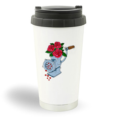 Термостакан белый CoolPodarok Прикол. Мясорубка - цветы