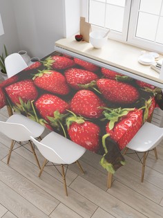 Скатерть прямоугольная на кухонный стол JoyArty "Клубничное ассорти" из оксфорда 120x145см