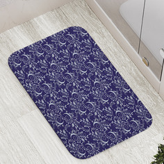 Коврик противоскользящий JoyArty "Витиеватая флористика" для ванной,сауны,бассейна,77х52см