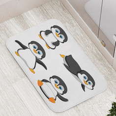 Коврик противоскользящий JoyArty "Четыре пингвинчика" для ванной сауны бассейна 77х52см