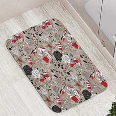 Коврик JoyArty "Птицы среди цветов наив" для ванной, сауны, бассейна, 77х52 см