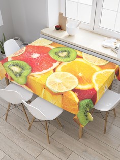 Скатерть прямоугольная на кухонный стол JoyArty "Цитрусовые ассорти" из оксфорда 180x145см