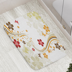 Коврик противоскользящий JoyArty "Цветочные шлейфы" для ванной, сауны, бассейна, 77х52 см