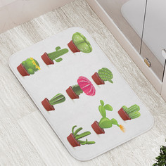 Коврик противоскользящий JoyArty "Такие разные кактусы" для ванной сауны,бассейна,77х52см