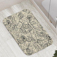 Коврик JoyArty "Печати путешественника" для ванной, сауны, бассейна, 77х52 см