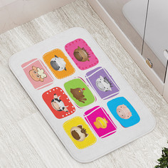 Коврик JoyArty "Коровка поросенок и уточка" для ванной сауны бассейна 77х52 см