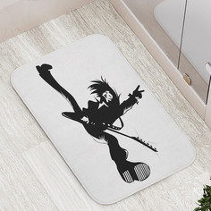 Коврик противоскользящий JoyArty "Рок гитарист в прыжке" для ванной,сауны,бассейна,77х52см