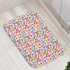 Коврик противоскользящий JoyArty "Совиная любовь" для ванной, сауны, бассейна, 77х52 см