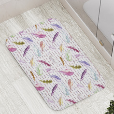Коврик противоскользящий JoyArty "Разноцветные перья" для ванной, сауны, бассейна, 77х52см