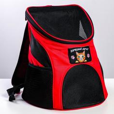 Рюкзак для переноски животных «Лучший друг» 31х23х30 см Пушистое счастье