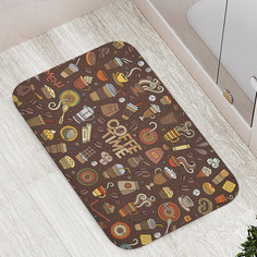 Коврик противоскользящий JoyArty "Кофе-тайм" для ванной сауны бассейна 77х52 см