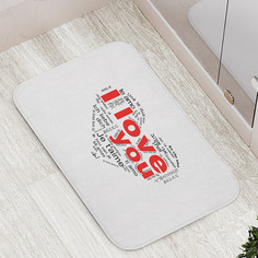 Коврик JoyArty "Сердечное признание в любви" для ванной сауны бассейна 77х52 см