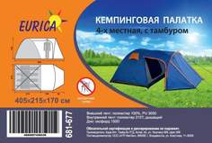 Палатка 4-Мест. 215*100*90См*215, H=170, 2-Сл., 210T, 3000Pu, Моск. Сетка Eurica 681677 No Brand