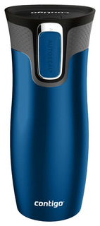 CONTIGO Термокружка 470мл непроливайка синяя матовая West Loop CONTIGO