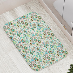 Коврик противоскользящий JoyArty "Национальные цветы" для ванной сауны бассейна 77х52см