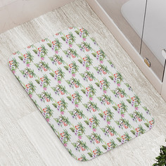 Коврик противоскользящий JoyArty "Фламинго и пальмы" для ванной сауны бассейна 77х52 см