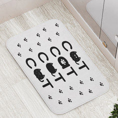Коврик противоскользящий JoyArty Кошачий след для ванной сауны бассейна 77х52 см