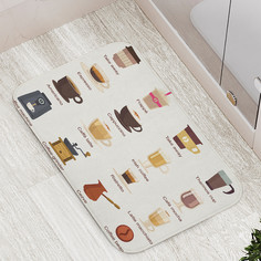 Коврик JoyArty "Методы приготовления кофе" для ванной сауны бассейна 77х52 см