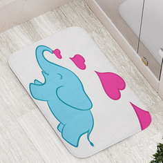 Коврик противоскользящий JoyArty "Влюбленный слон" для ванной, сауны, бассейна, 77х52 см