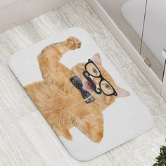 Коврик противоскользящий JoyArty "Деловой кот" для ванной, сауны, бассейна, 77х52 см