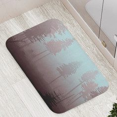Коврик противоскользящий JoyArty "Редколесье в тумане" для ванной сауны бассейна,77х52см