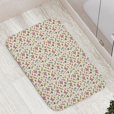 Коврик противоскользящий JoyArty "Насекомые среди цветов"для ванной,сауны,бассейна,77х52см
