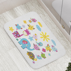 Коврик противоскользящий JoyArty "Друзья слона" для ванной, сауны, бассейна, 77х52 см