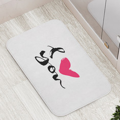 Коврик противоскользящий JoyArty "Рукописная любовь" для ванной сауны бассейна 77х52 см