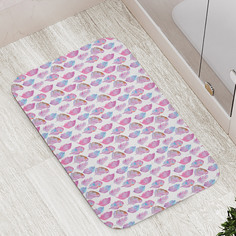 Коврик противоскользящий JoyArty "Перья красками" для ванной, сауны, бассейна, 77х52 см